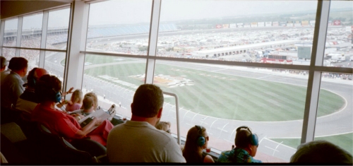 Looking at Track from booth